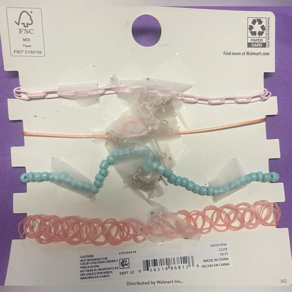 🔴 3/$12 Wonder Nation Girl’s‎ 4-Piece Colorful Necklace/Choker Set! NEW!